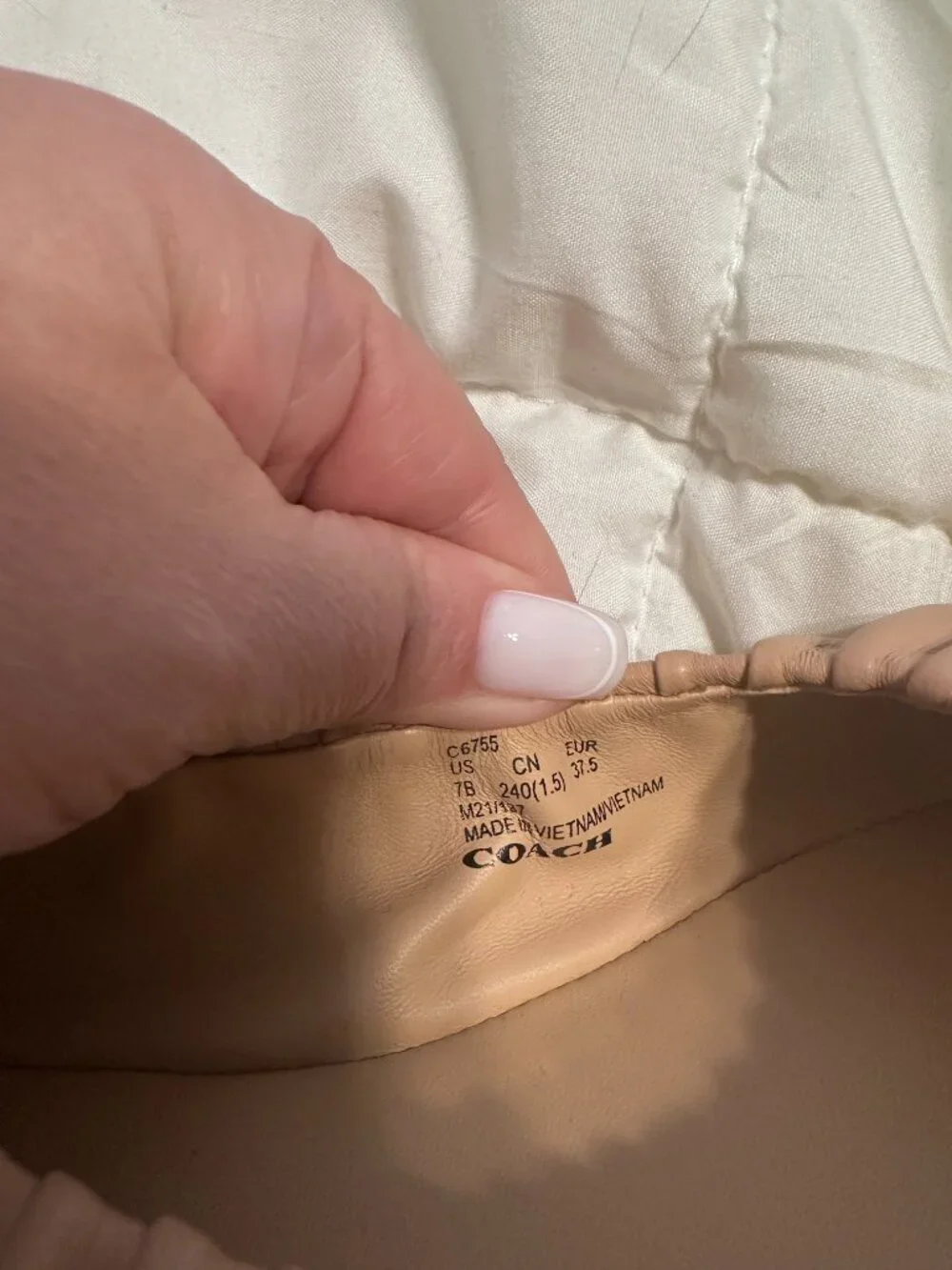 Coach Eleanor Ballet Flats - New Nude Pink - Women's Leather Flats Shoes